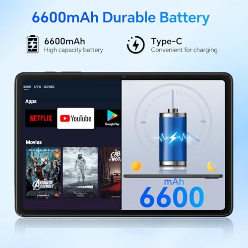 Blackview Tablet 10 inch Android 15, 4GB RAM 64GB ROM, Blue N995397