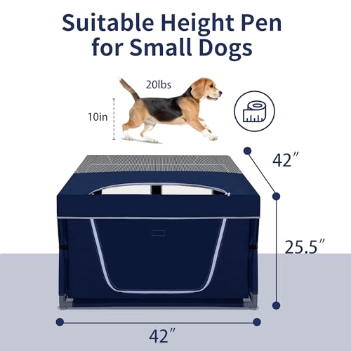 Puppy Playpen Indoor for Small Pets, 42x42x25 Inch with Gate U1971