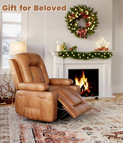 GarveeHome Power Lift Recliner Chair with Heat and Massage, Faux PU, for Elderly I162