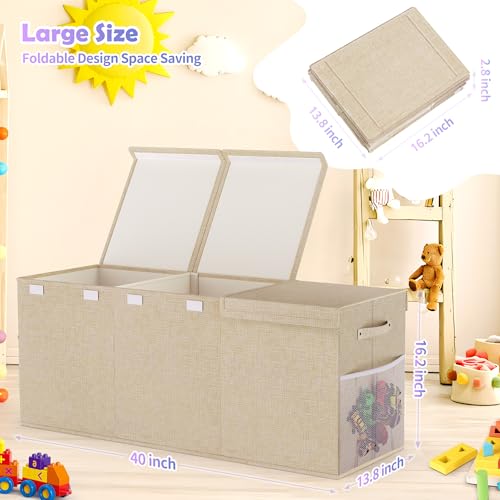 Extra Large Collapsible Toy Box with Lids, Gray P45959