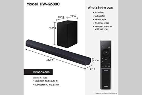 SAMSUNG Q990D 11.1.4ch Soundbar with Wireless Dolby Atmos and Rear Speakers M1387