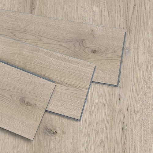 Interlocking Luxury Vinyl Flooring Wood-Look Planks SPC Rigid Core Waterproof Hickory Q852539