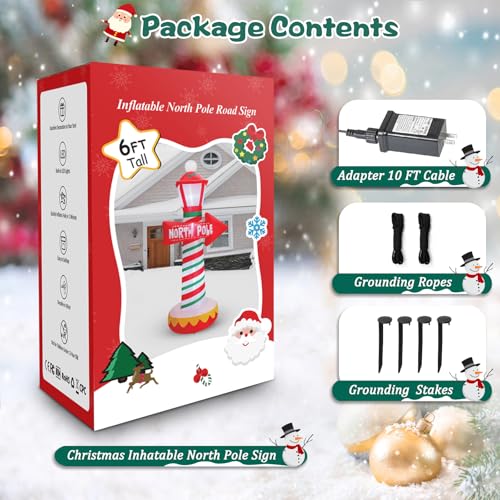 8 FT Christmas Inflatables Santa Claus with Gifts Bag, LED Light, Outdoor Decor F2174