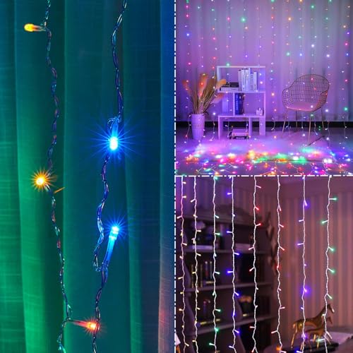 WATERGLIDE 300 LED Curtain Lights, Remote Control, Multicolor, Indoor Outdoor T948569