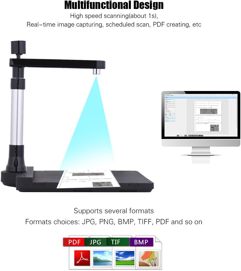 Adjustable Dual Lens USB Document Camera Scanner with OCR, A3 L479