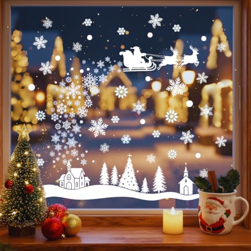 226 PCS Snowflake Window Clings, Reusable Winter Window Decals for Holiday Decor M46237