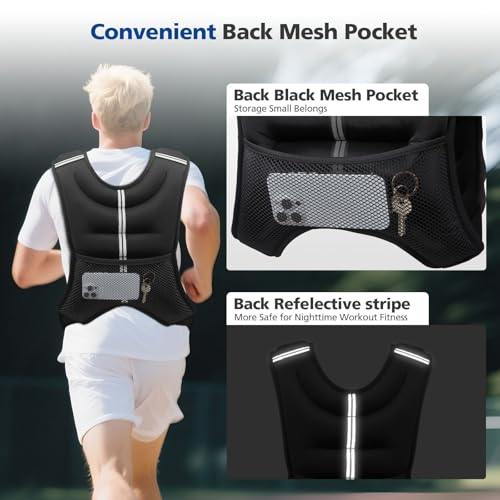8lb-20lb Adjustable Weighted Vest for Men Women with Reflective Stripe N590