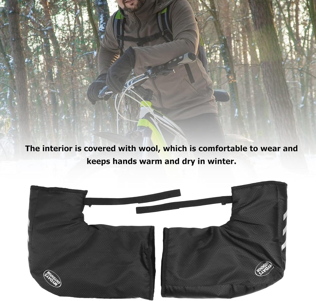 Waterproof Bike Handlebar Gloves Winter Cycling Hand Protector O4582