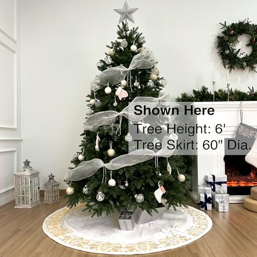 Burgundy Victorian Velvet Christmas Tree Skirt with Gold Damask Embroidery Q6345