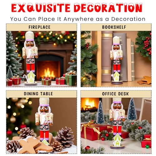 Gingerbread Nutcracker Figure 14 Inch Christmas Wooden Decor K36734