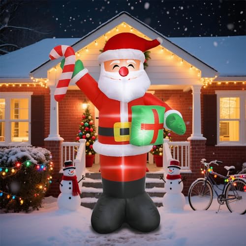 Inflatable Snowman Christmas Decoration with Rotating LED Lights N534