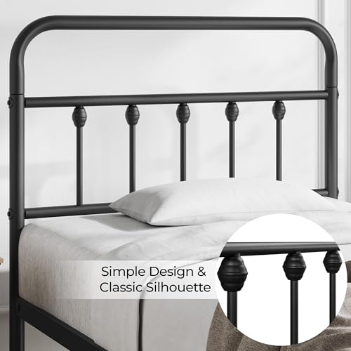Yaheetech Classic Metal Platform Bed Frame with Victorian Headboard, Full Size Black T81083