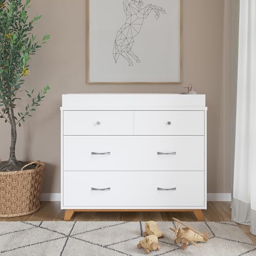 Child Craft SOHO 4-Piece Nursery Set with Crib, Dresser, Changing Table, Chest, Nightstand (Dusty Heather) C190