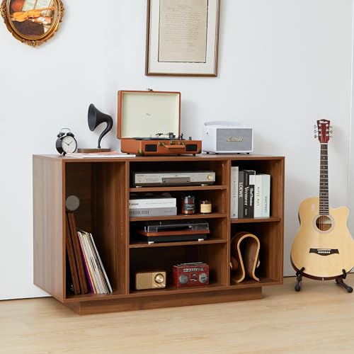 Stereo Cabinet with 5-Tier Shelves for Media Storage, Black T6960