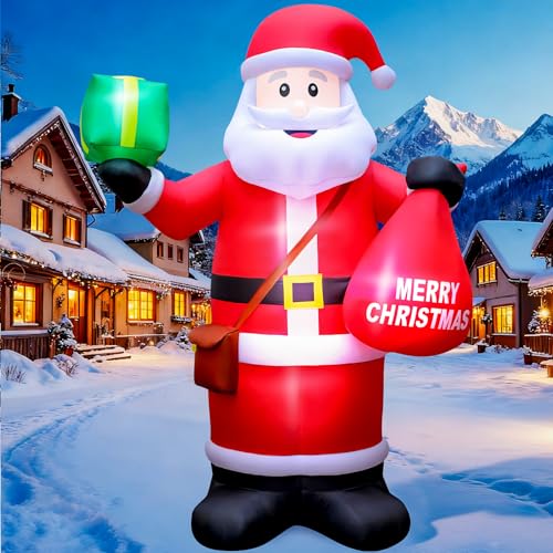 14 FT Christmas Inflatables Santa Claus Outdoor Decoration with LED Lights T4407