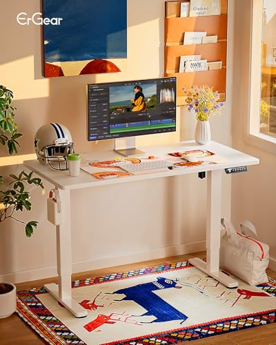 ErGear Height Adjustable Electric Standing Desk 48 x 24 Inches, Walnut S608