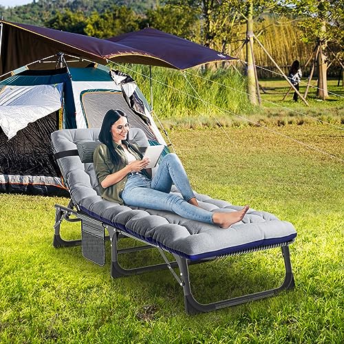 LILYPELLE Folding Camping Cot, Extra Wide Heavy Duty with Carry Bag Z15817