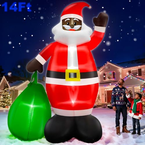 14 Ft Giant Christmas Inflatable Santa Claus with Gift Bag Outdoor Decor P199