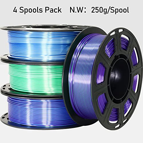 MIKA3D Bicolor Silk PLA 3D Printer Filament Bundle, 1.75mm, 6 Spools V5573