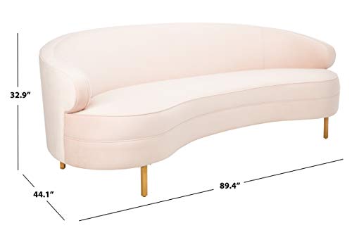 Safavieh Couture Primrose Glam Light Blue Velvet Curved Sofa K7197