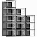 Kuject X-Large Shoe Storage Boxes Organizers Clear Plastic Stackable 12 Pack, Shoe Rack & Holder Substitute, Sneaker Containers, Toy Storage Organizer Bins for Entryway, Closet, Under Bed, Blue