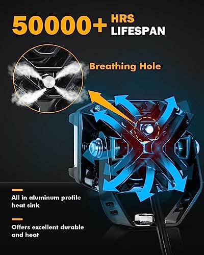 Auxbeam V-MAX Series 72W LED Pod Driving Lights with Amber DRL M188641