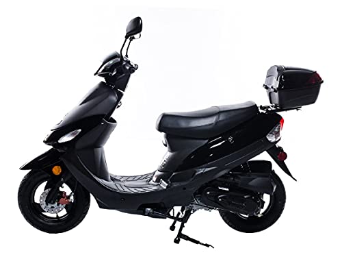 HHH Upgraded 49cc Gas Street Legal Scooter Moped with Matching Trunk I775