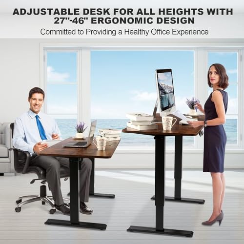 Electric Standing Desk with Charging Station, Oak W842676