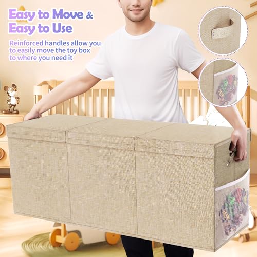 Extra Large Collapsible Toy Box with Lids, Gray P45959