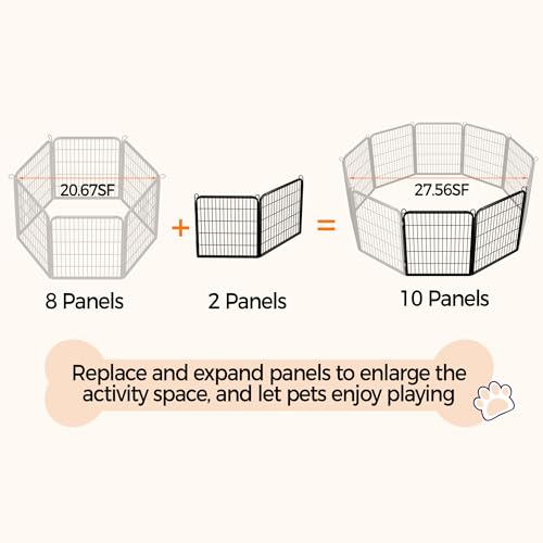 Yaheetech Dog Playpen Outdoor 40 Inch 8 Panels Metal Pet Fence I4784