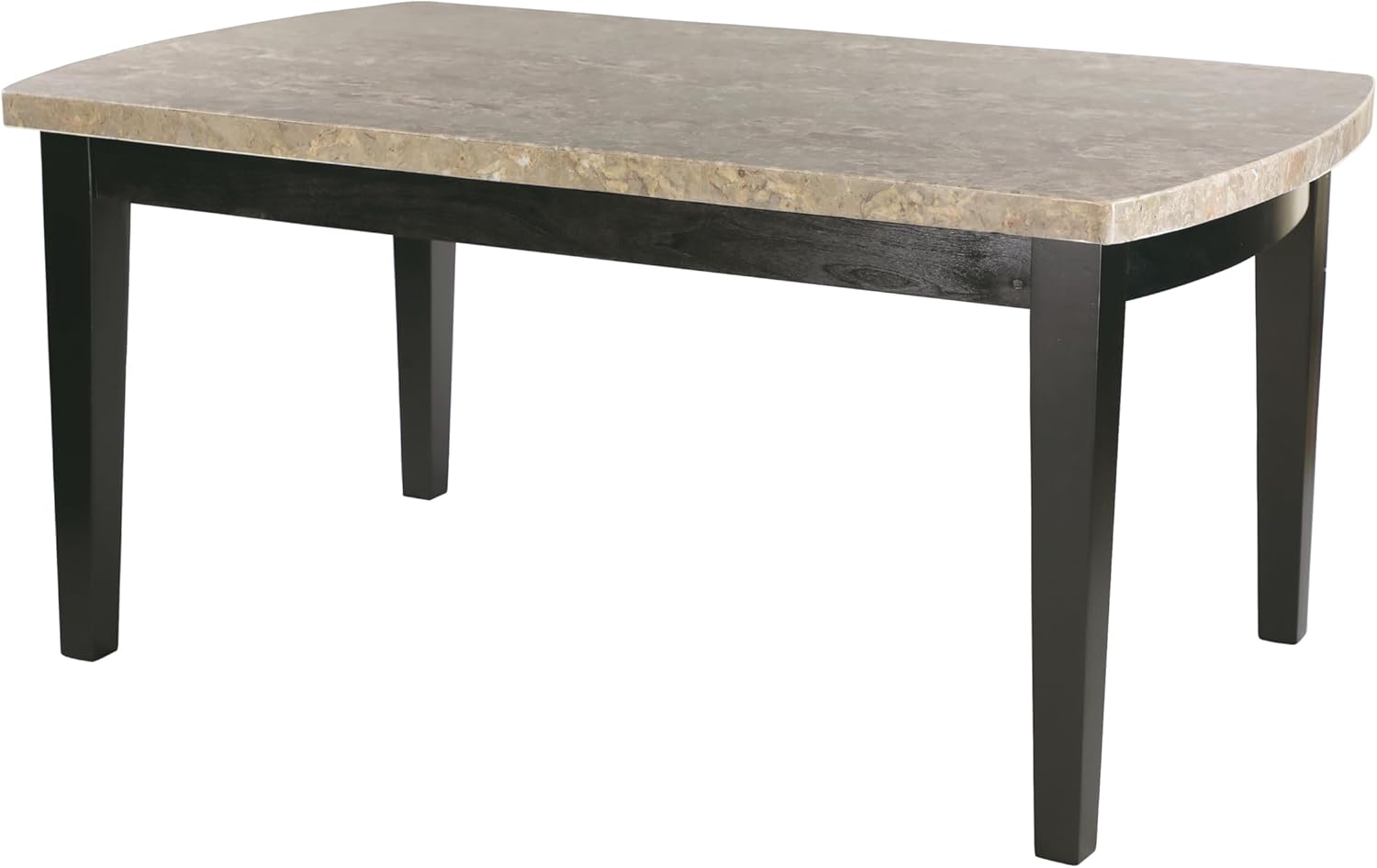 5pc Dining Set Marble Top Table with 4 Faux Leather Chairs W264853