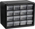 Akro-Mils 24-Drawer Plastic Drawer Storage Cabinet for Garage Organization, Bead Organizer, Building Bricks Storage, Teacher Toolbox, Makeup Organizer, 20-Inch W x 6-Inch D x 16-Inch H, 10724 Black