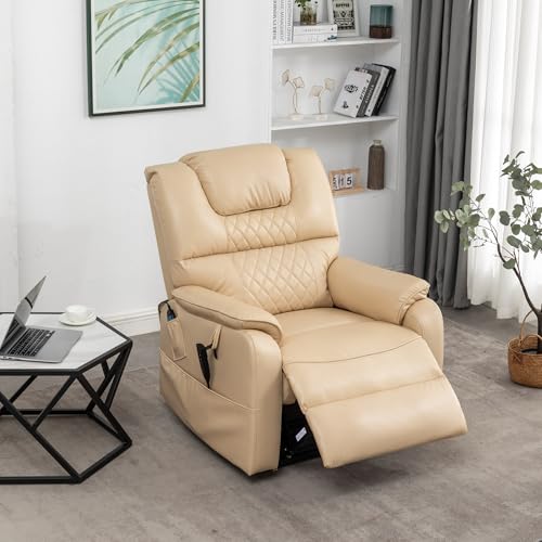 Lift Chair Recliner with Massage and Heat, Heavy Duty for Seniors, Brown V12888