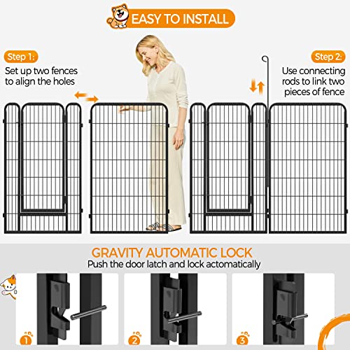 Yaheetech Dog Playpen Outdoor 40 Inch 8 Panels Metal Pet Fence I4784