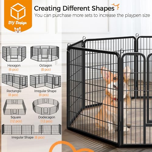 Yaheetech Dog Playpen Outdoor 40 Inch 8 Panels Metal Pet Fence I4784