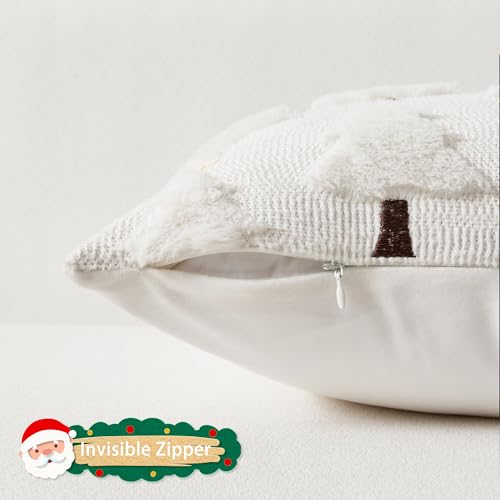 UGASA Star Christmas Decorative Pillow Covers 18x18 Inch Set of 2 Dark Green Q9265