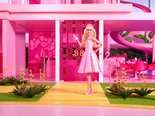 Barbie The Movie Doll Margot Robbie Collectible in Pink Gingham Dress D492