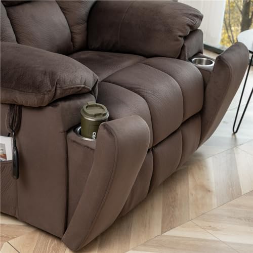 Lift Chair Recliner with Massage and Heat, Heavy Duty for Seniors, Brown V12888