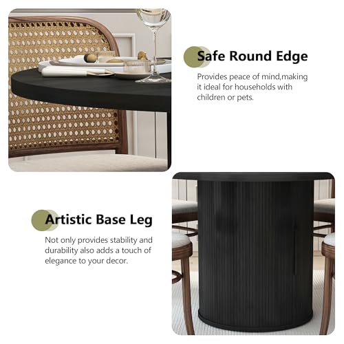 47 inch Round Dining Table with Storage Shelf (Walnut) N502088