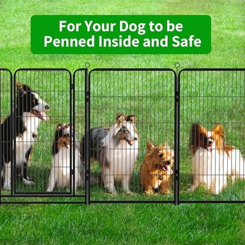 Dog Playpen Outdoor Extra Wide 12 Panels Heavy Duty 40" Height with Doors Portable G77703