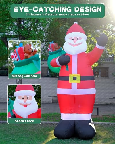 12FT LED Lighted Inflatable Santa Claus for Outdoor Christmas Yard Decor P844