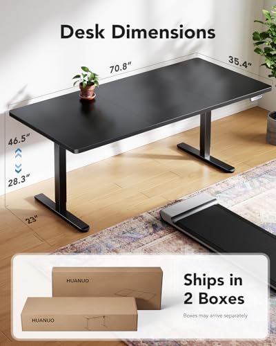 HUANUO Electric Standing Desk 71 x 35 inch Height Adjustable Sit Stand Desk H24537