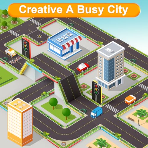 Magnetic Tiles Road Toppers Set for Kids Building Blocks Educational Toys 44pcs V616035