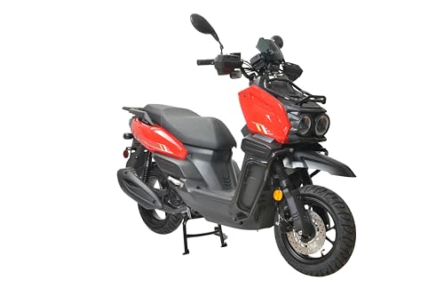 HHH Tank 150 Moped Gas Scooter 150cc Automatic Adult Bike, 12 inch Aluminum Wheels, White H60677