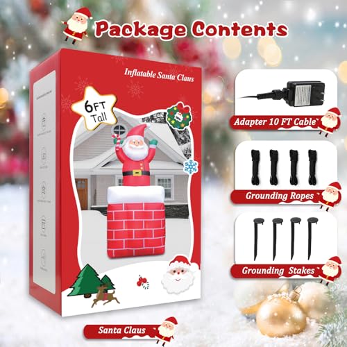 8 FT Christmas Inflatable Santa Claus with Gift Bag and LED Lights for Yard Outdoor Decor M3530
