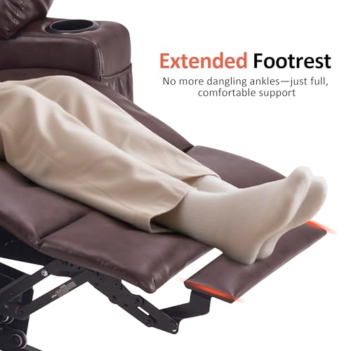 MCombo Power Lift Recliner Chair for Elderly with Heat and Massage, Faux Leather, Black V60394
