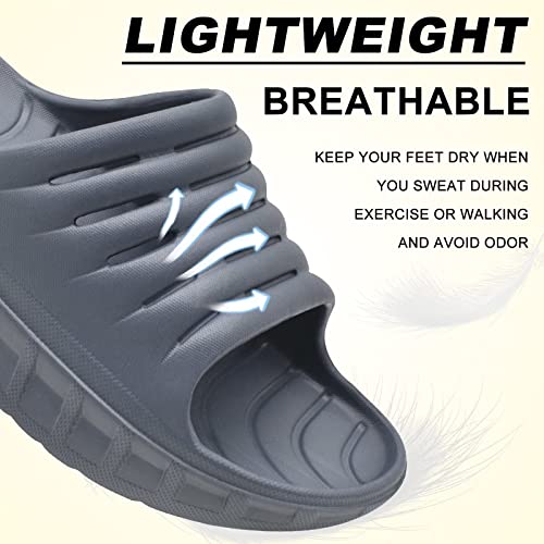 KuaiLu Men's Recovery Sandals Orthotic Cushion Open Toe Sport Slides D332788