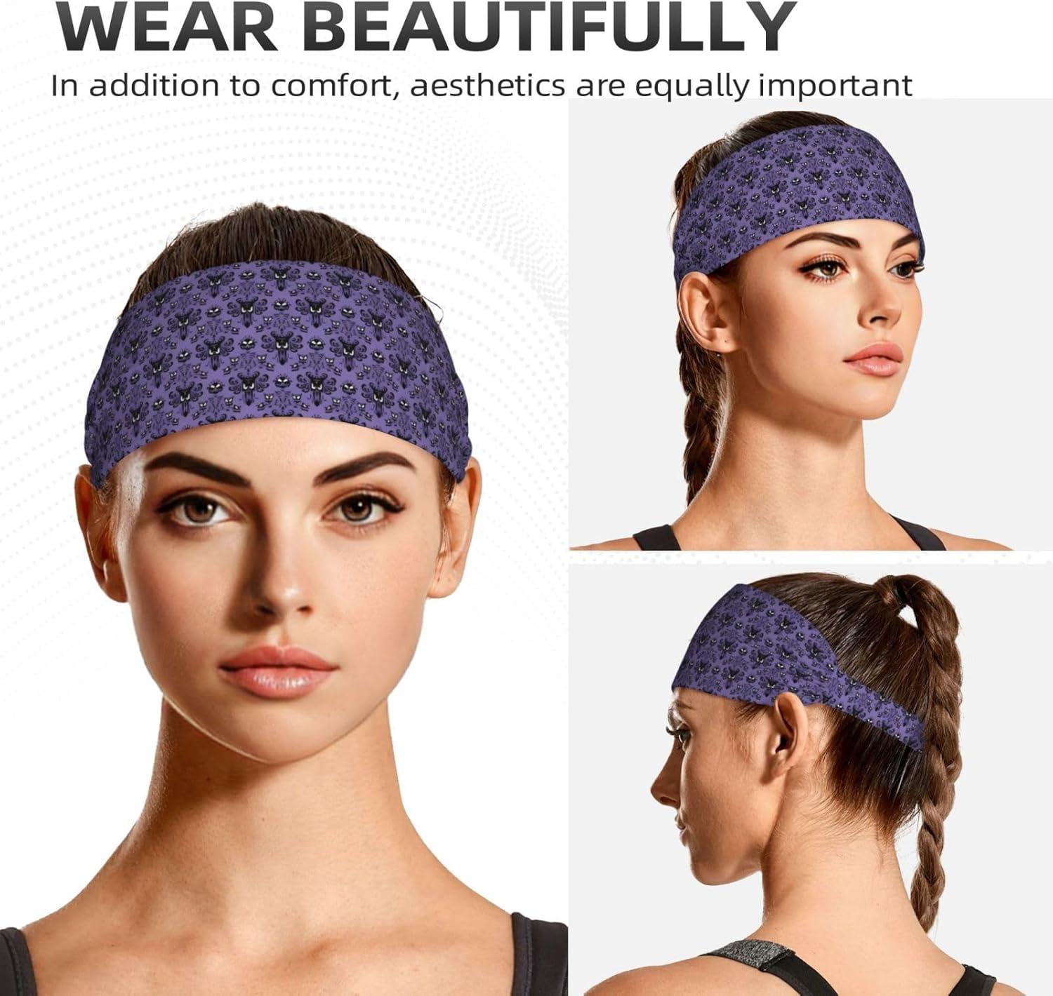 Elastic Exercise Headband for Men & Women Moisture Wicking Athletic Running Gym G98969