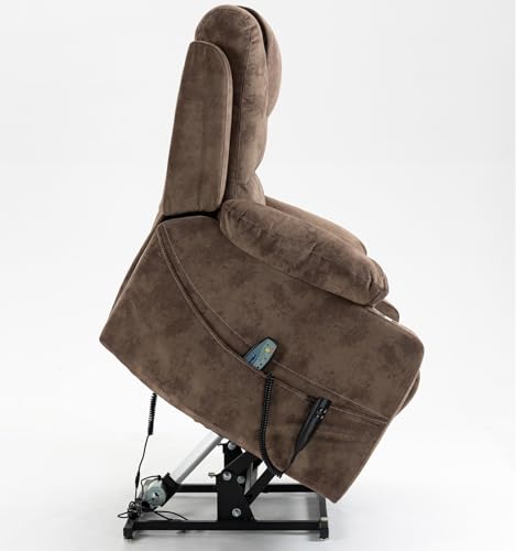 Lift Chair Recliner with Massage and Heat, Heavy Duty for Seniors, Brown V12888