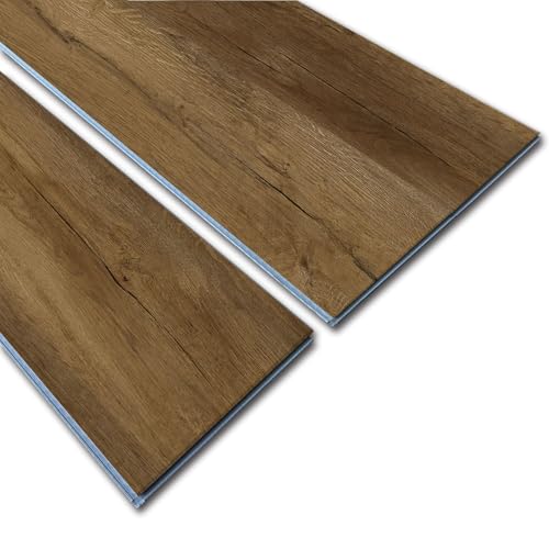 Interlocking Luxury Vinyl Flooring Wood-Look Planks SPC Rigid Core Waterproof Hickory Q852539